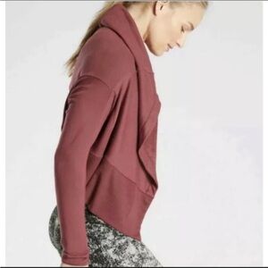 ATHLETA Nirvana Wear Two Ways Wrap Maple Red M